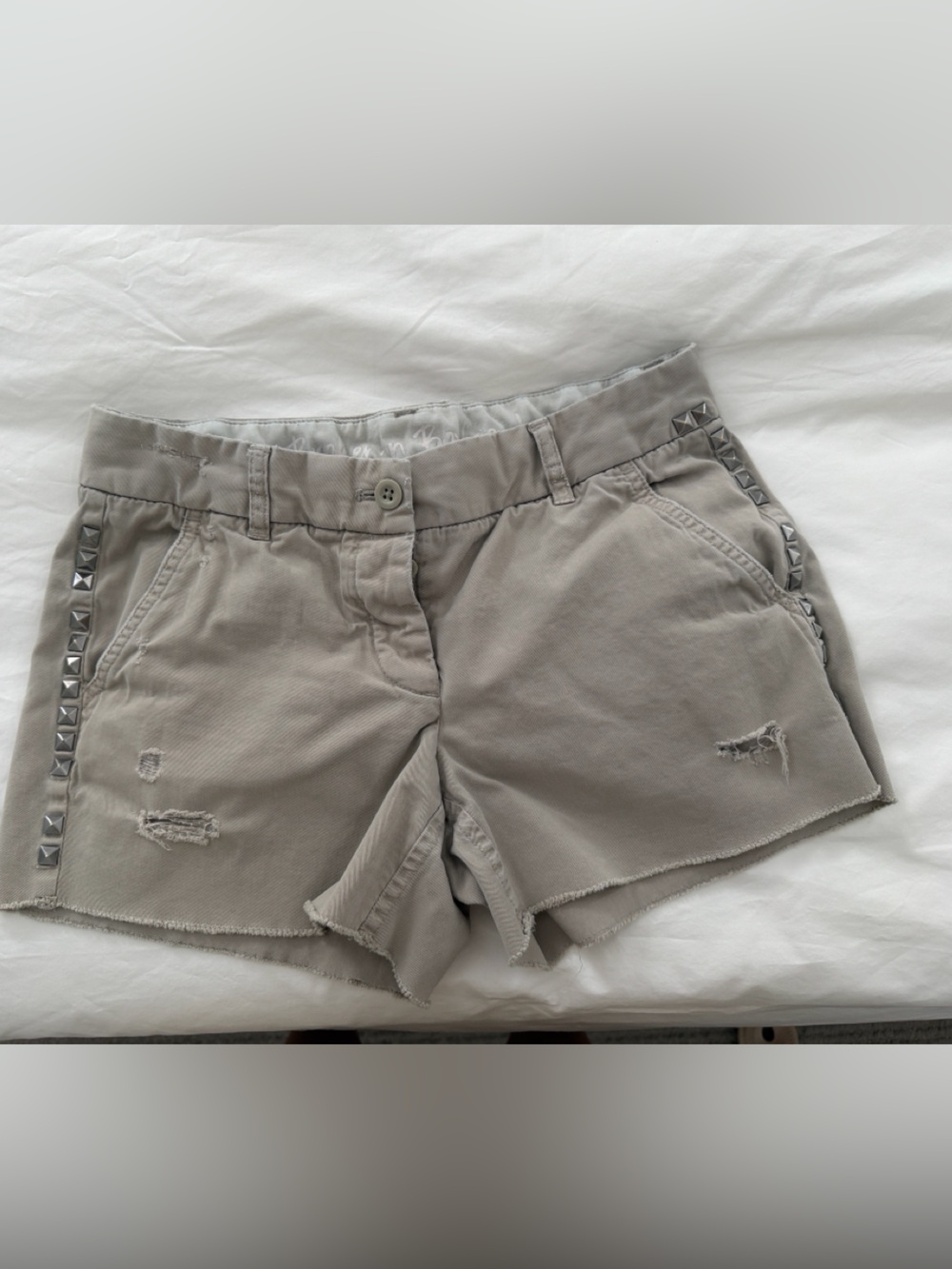 J. Crew Women’s Broken-in Boyfriend Studded Distressed Chino Short